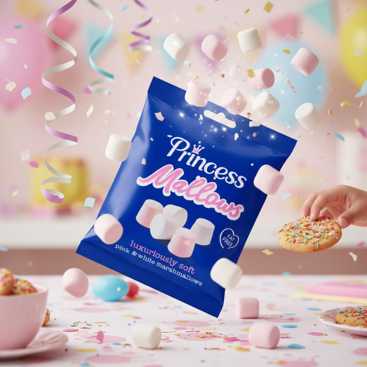 Ζαχαρωτά Λευκά και Ροζ Princess Mallows