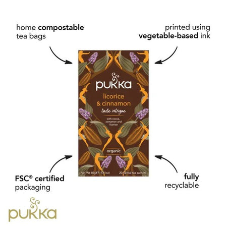 Pukka Licorice Cinnamon Taste Intrigue Organic 20 Tea Bags 40g-D