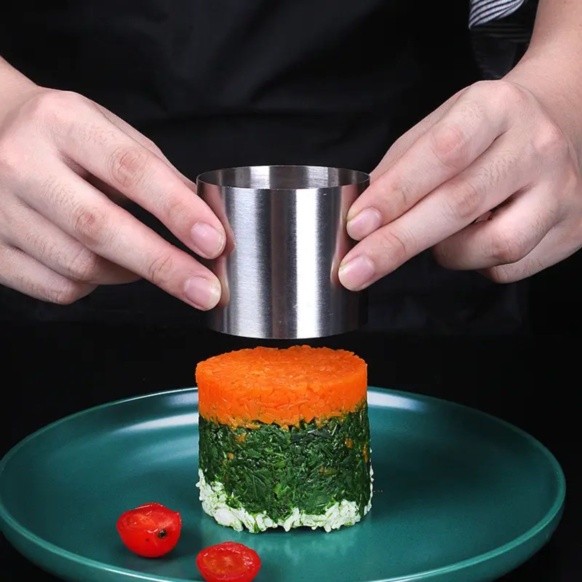 Σετ Καλούπια Μαγειρικής από Ανοξείδωτο Ατσάλι με Πρέσσα Stainless Steel Pusher Ring Set