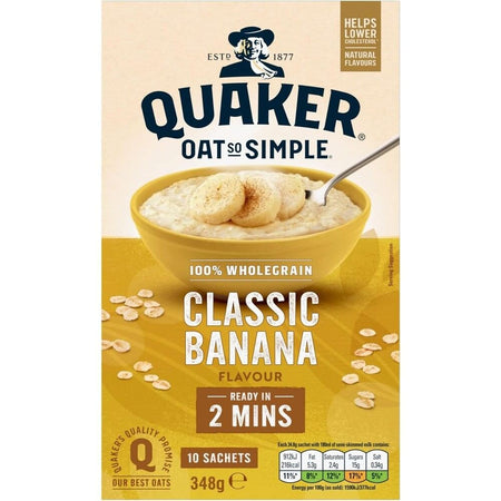 Νιφάδες Βρώμης Ολικής Άλεσης Quaker Oat So Simple Classic Banana 348g