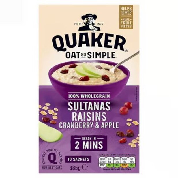 Quaker Oat So Simple Sultanas Raisins Cranberry and Apple 385g-A