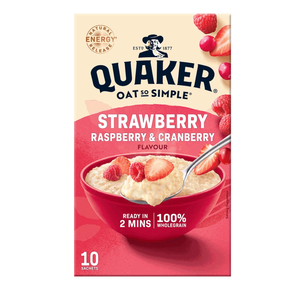 Νιφάδες Βρώμης Quaker Oat So Simple Strawberry Raspberry and Cranberry