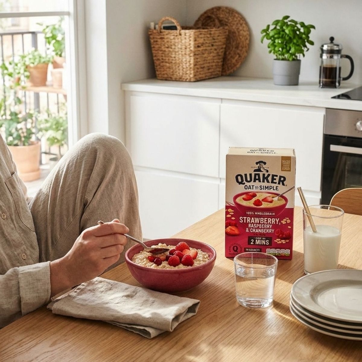 Νιφάδες Βρώμης Quaker Oat So Simple Strawberry Raspberry and Cranberry