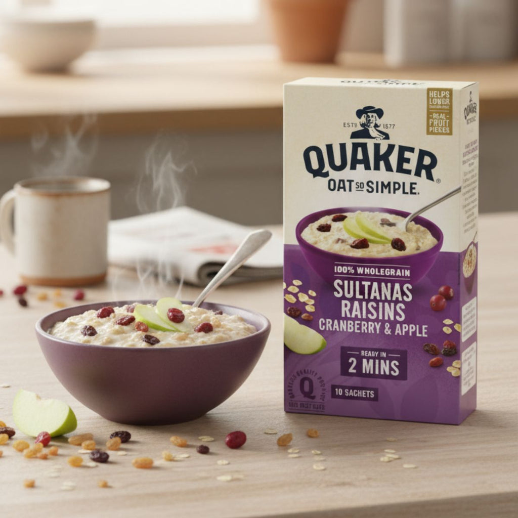 Νιφάδες Βρώμης Ολικής Άλεσης Quaker Oat So Simple Sultanas Raisins Cranberry and Apple 385g