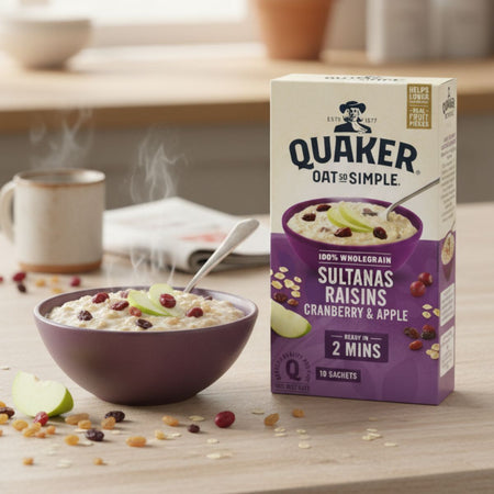 Νιφάδες Βρώμης Ολικής Άλεσης Quaker Oat So Simple Sultanas Raisins Cranberry and Apple 385g