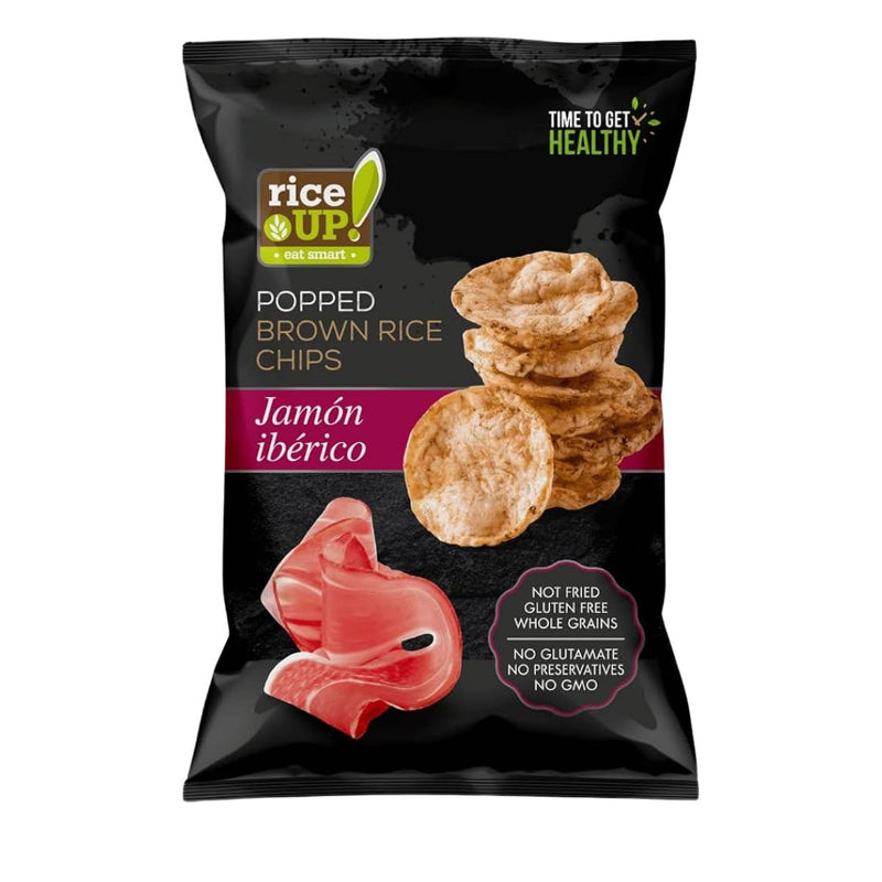 Τσιπς Καστανού Ρυζιού Rice Up Popped Brown Rice Chips Jamon Iberico