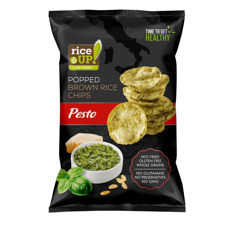 Τσιπς Καστανού Ρυζιού Rice Up Popped Brown Rice Chips Pesto