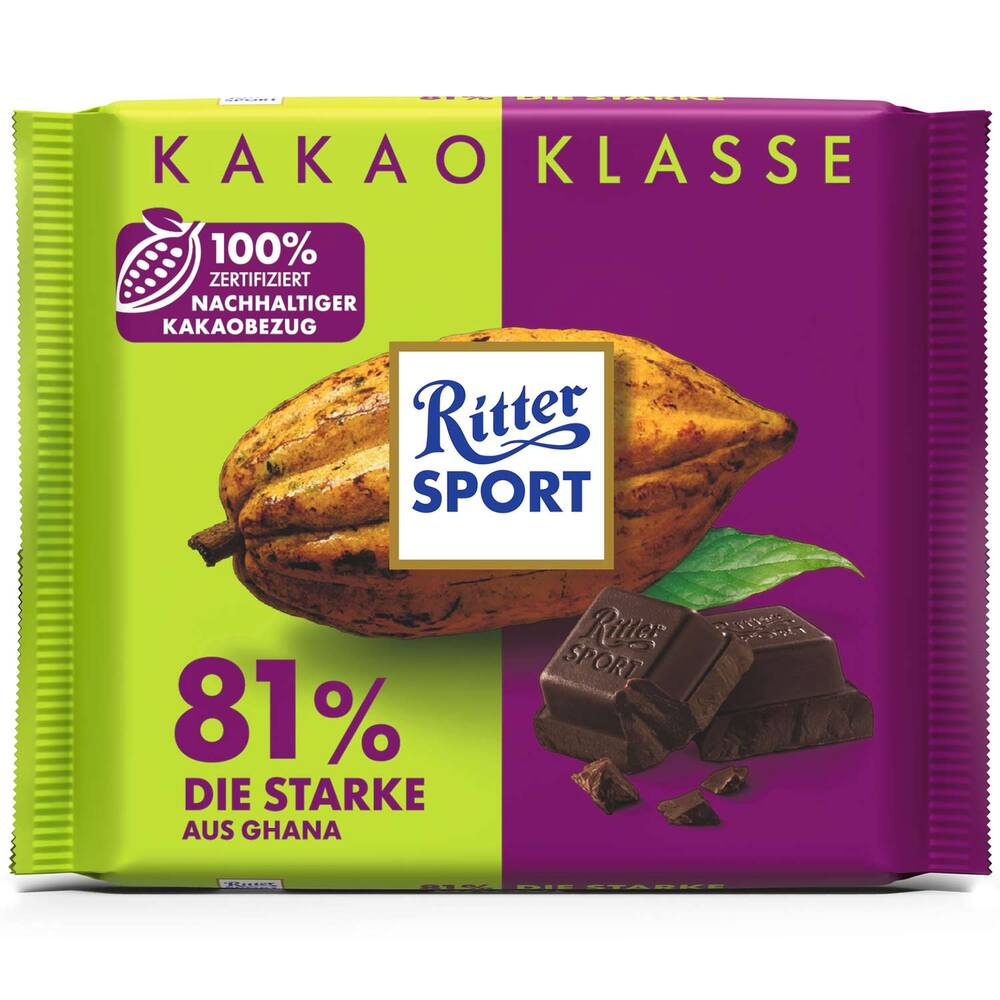 Σοκολάτα με 81% Περιεκτικότητα σε Κακάο Ritter Sport Kakao Klasse 81% 100g 