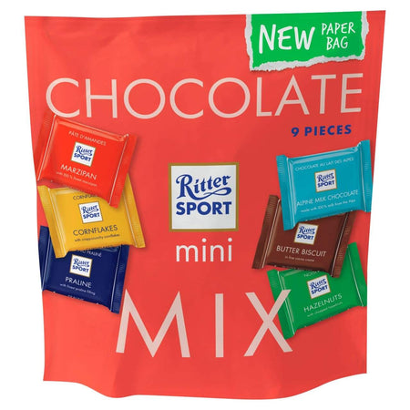 Ritter Sport Mini Chocolate Mix 9 Pieces Pouch 150g-A