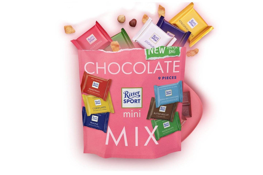 Ritter Sport Mini Chocolate Mix 9 Pieces Pouch 150g-B