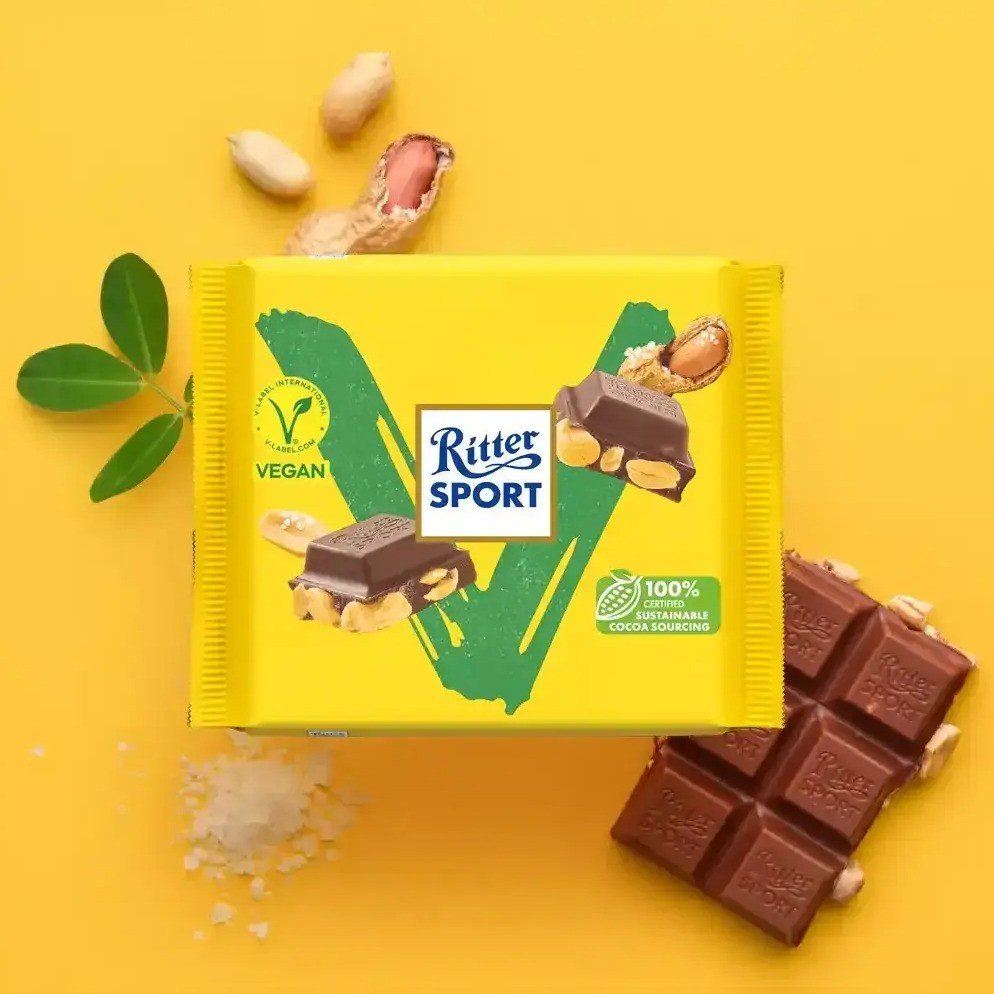 Σοκολάτα Με Καβουρδισμένα Φιστίκια Ritter Sport Roasted Peanut Vegan 100g