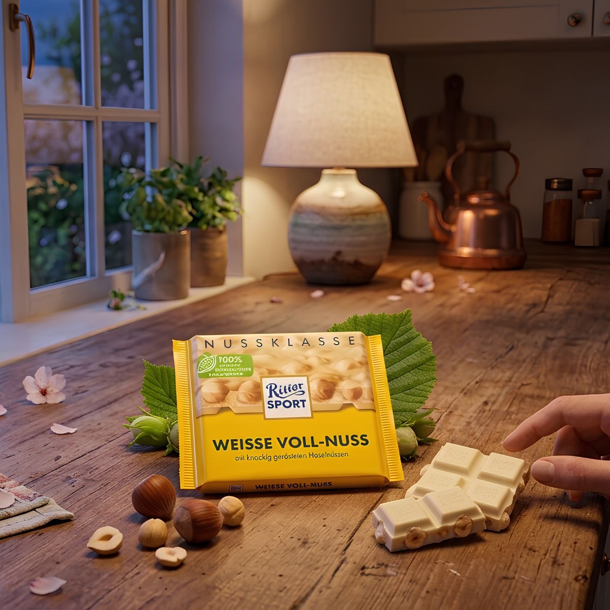 Λευκή Σοκολάτα με Ολόκληρα Φουντούκια Ritter Sport Weisse Voll Nuss