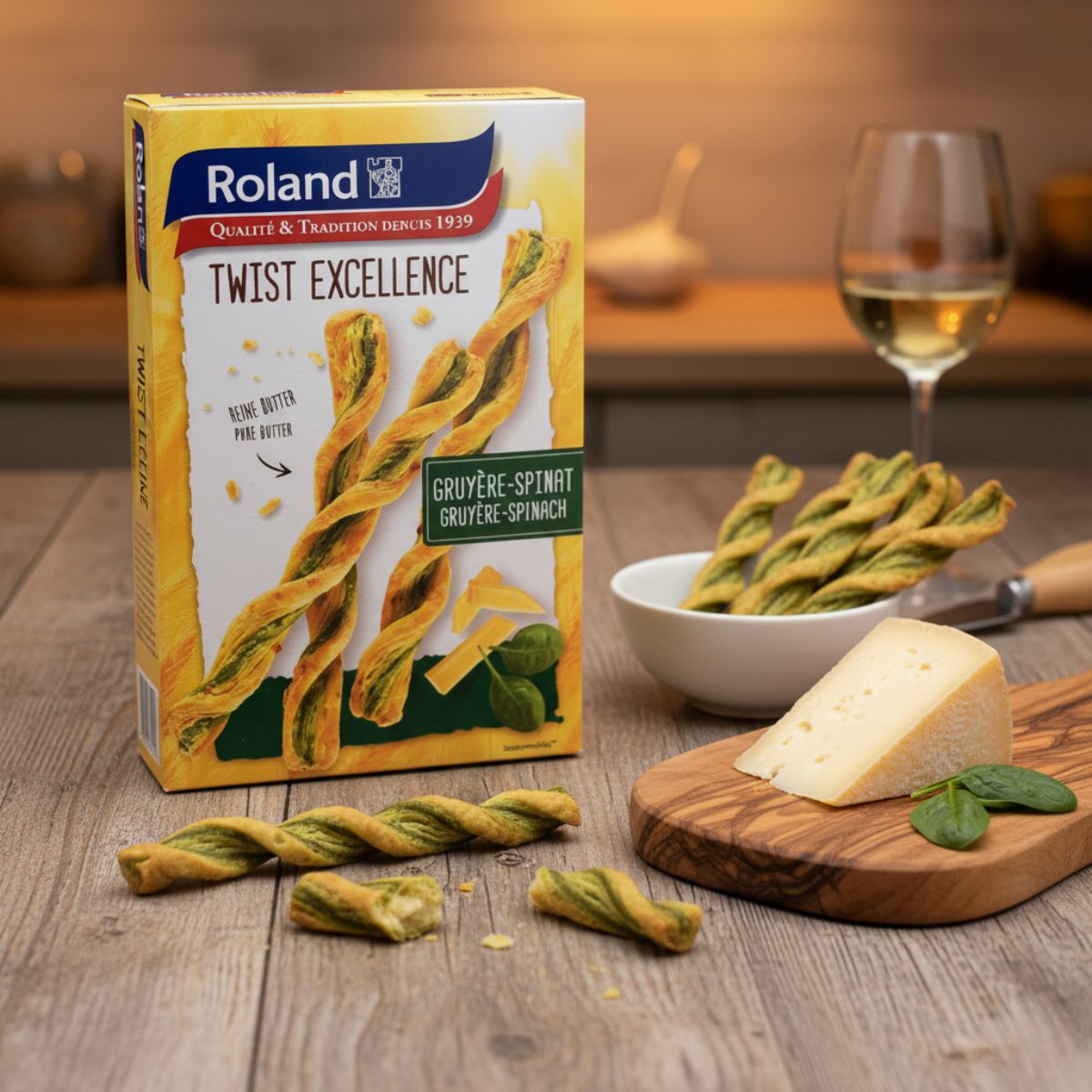 Κρουασίνια Βουτύρου με Γραβιέρα και Σπανάκι Roland Twist Excellence Gruyere Spinach