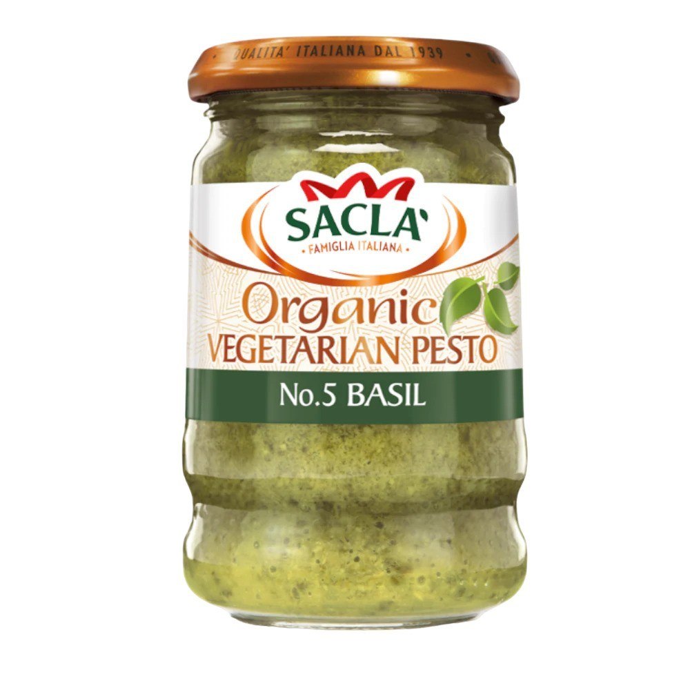 Σάλτσα Πέστο Βιολογική Sacla Organic Vegetarian Basil Pesto Gluten Free 190g