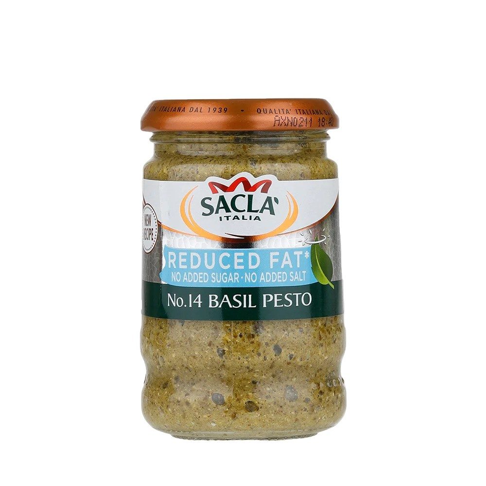 Σάλτσα Πέστο Μειωμένων Λιπαρών Sacla Reduced Fat Basil Pesto Vegan 190g