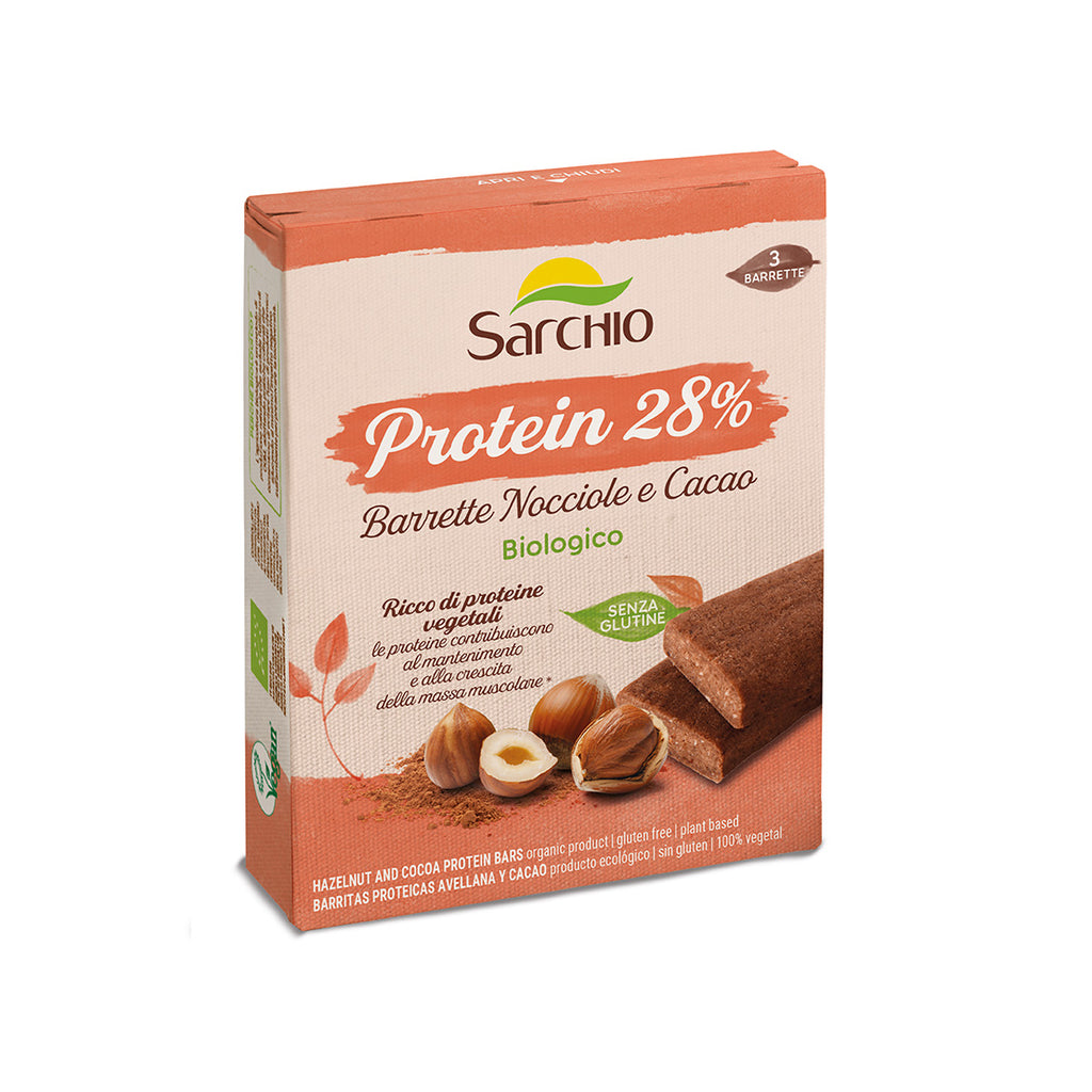 Sarchio Protein 28% Bars With Hazelnut And Cocoa Bio 135g