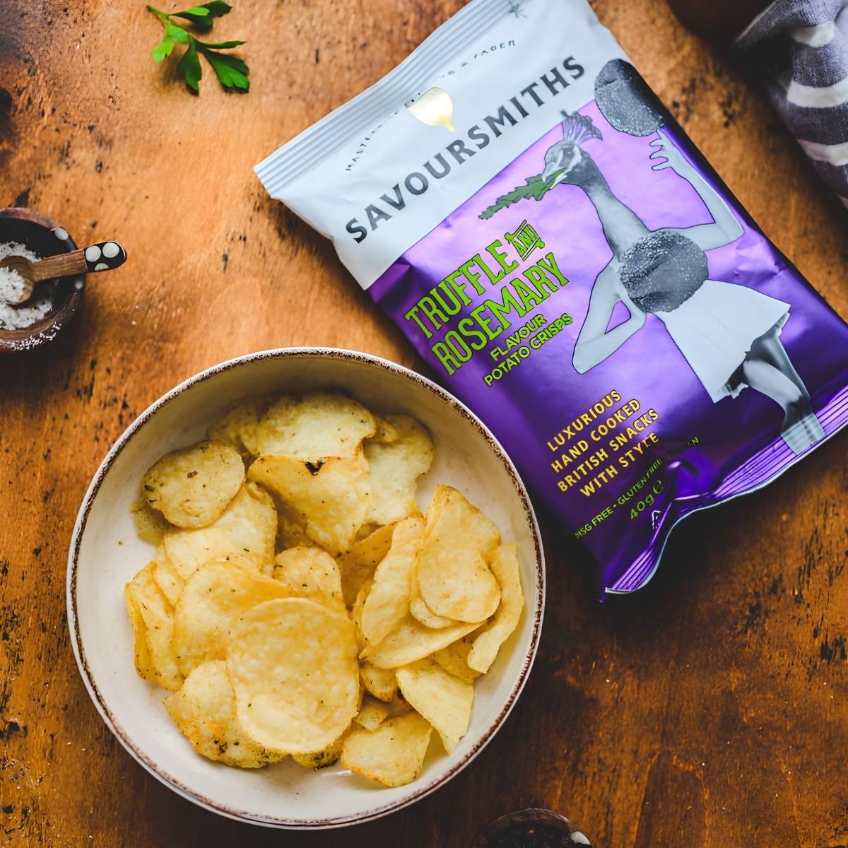 Πατατάκια με Τρούφα και Δενδρολίβανο Savoursmiths Truffle and Rosemary Flavour Potato Crisps