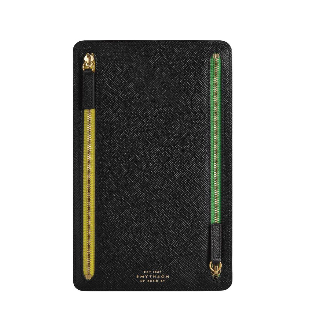 Smythson Zip Currency Case Black