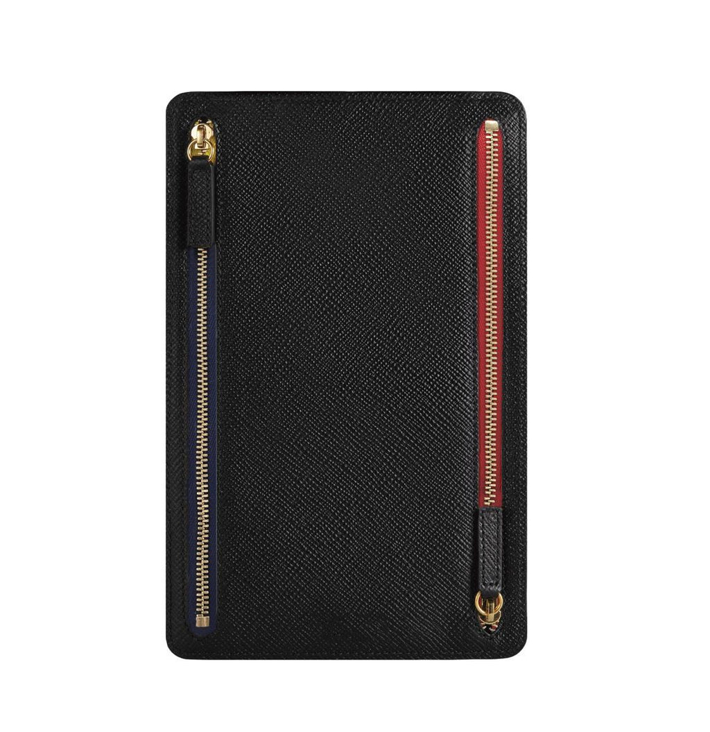 Smythson Zip Currency Case Black