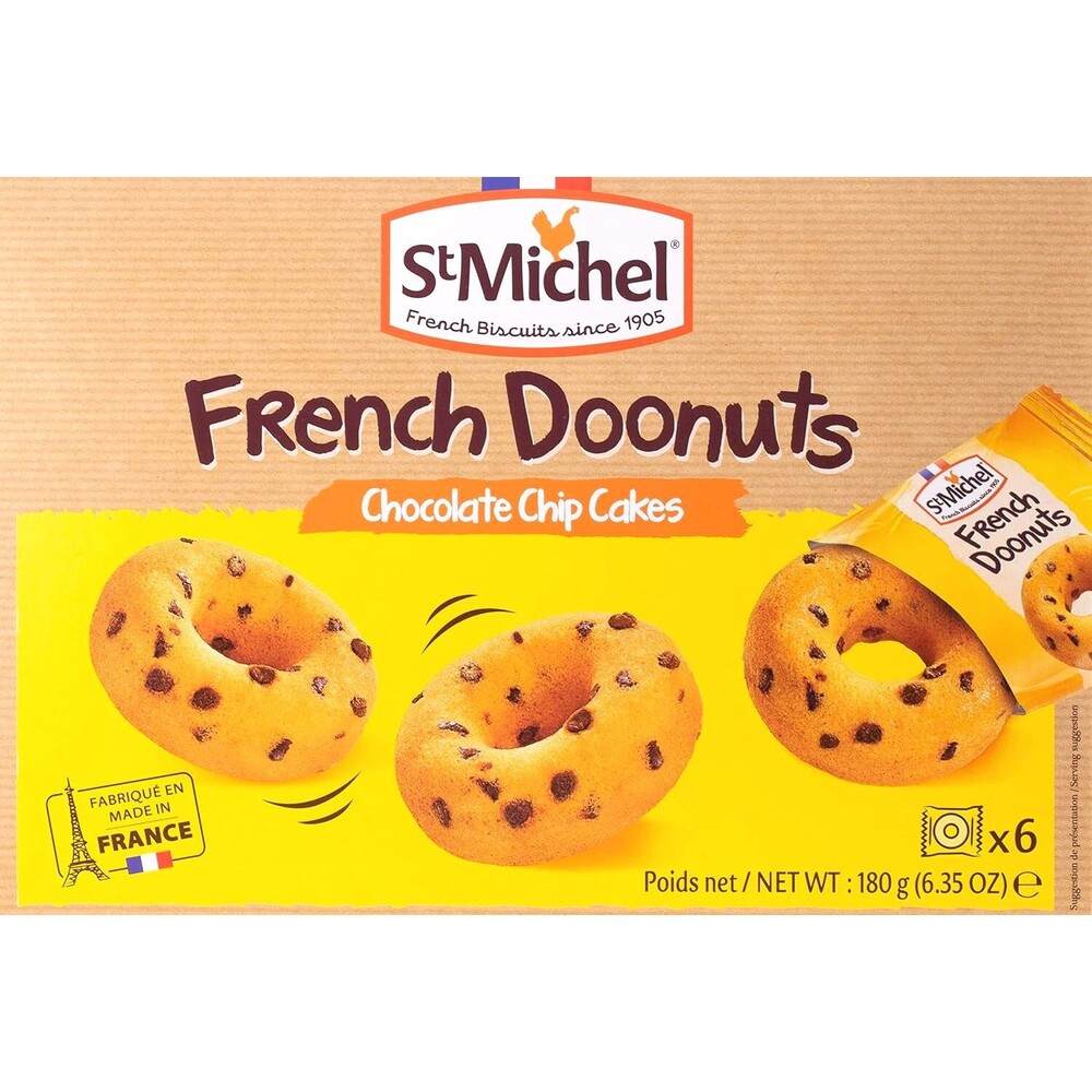 Ντόνατς με Κομματάκια Σοκολάτας St Michel French Doonuts Chocolate Chips Cakes 180g