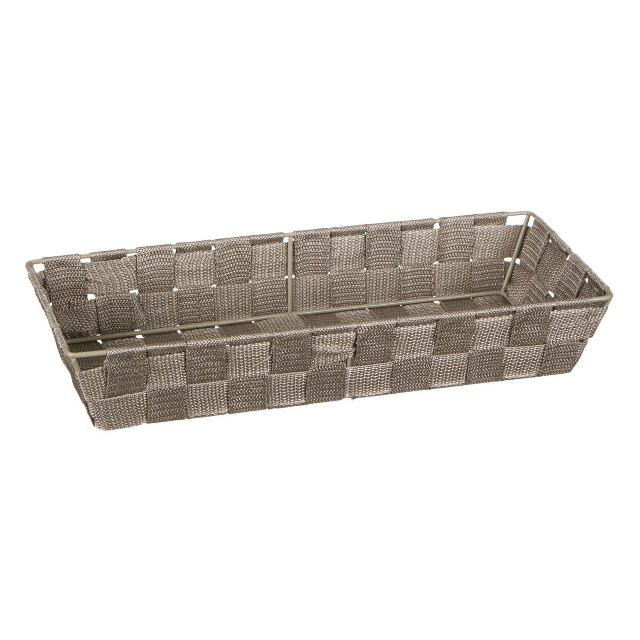 Storage Basket Rattan Knitted Style Gray Long Narrow 36x14x6cm
