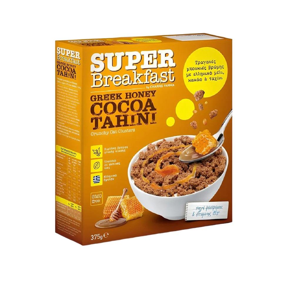 Δημητριακά με Βρώμη Ολικής Άλεσης Super Breakfast Honey Cocoa Tahini 375g