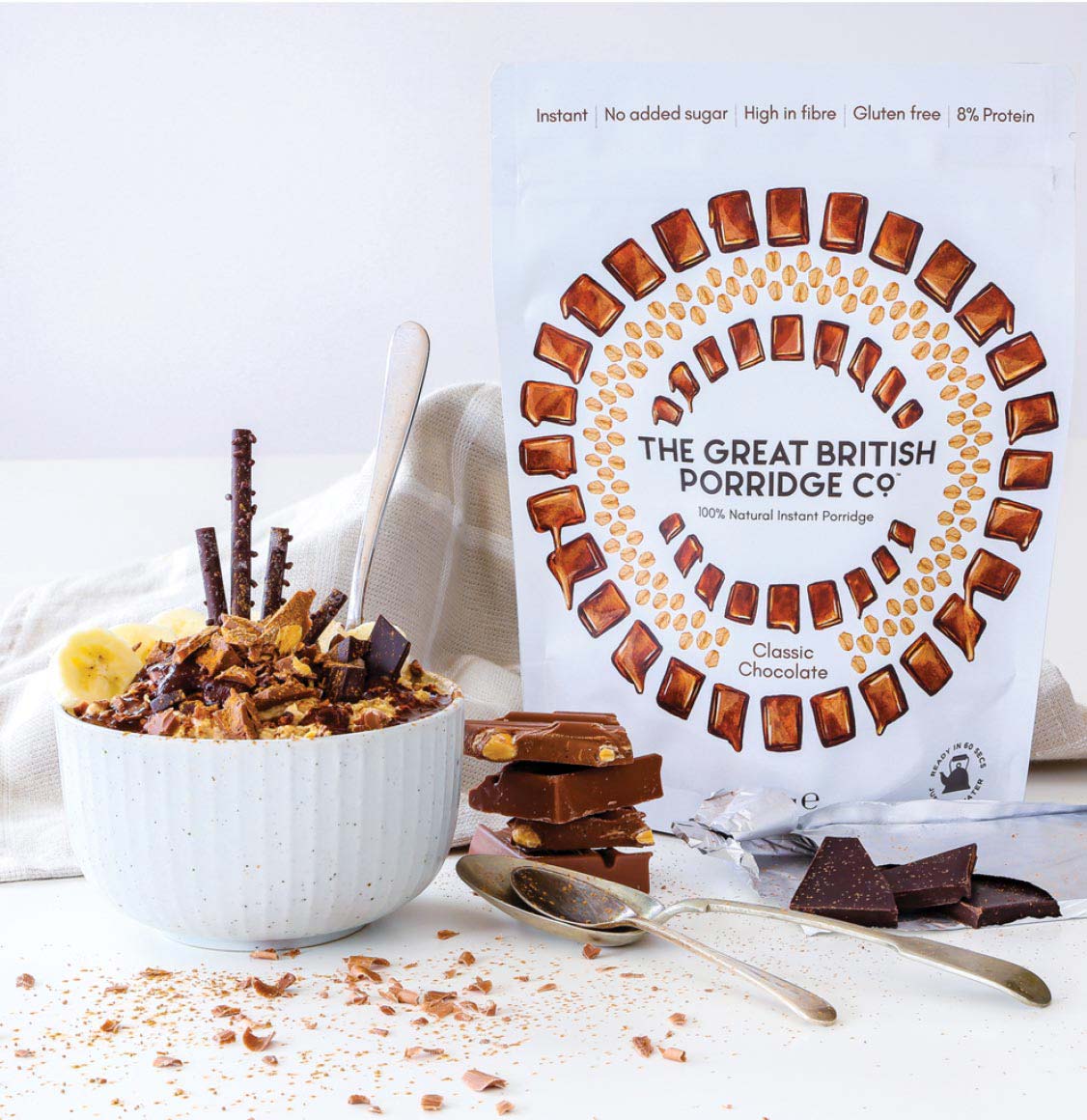 Νιφάδες Βρώμης Σοκολάτα Vegan The Great British Porridge Classic Chocolate