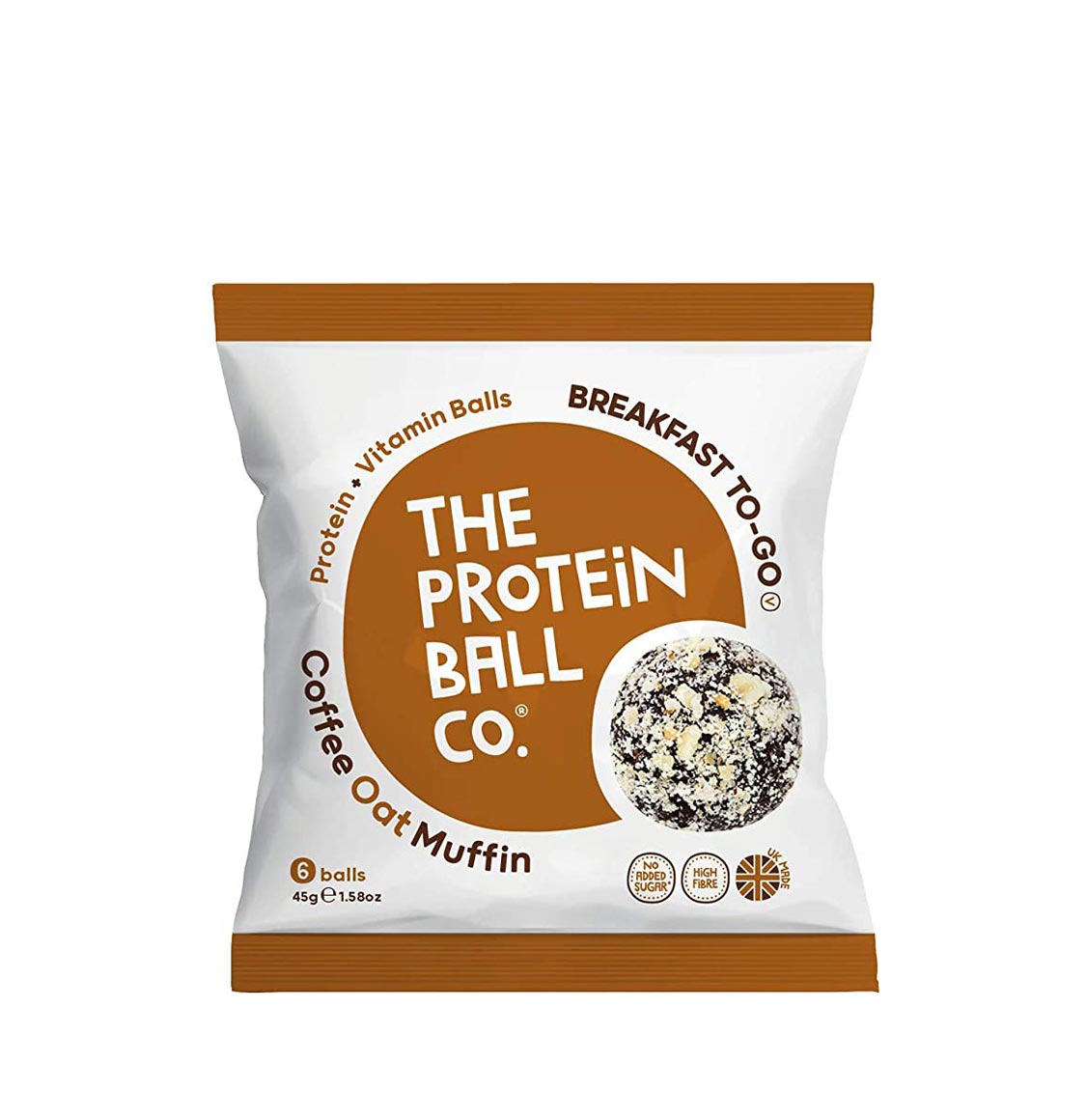 Σνακ Πρωτεΐνης Καφές The Protein Ball Co. 6 Coffee Oat Muffin Protein and Vitamin Balls 45g