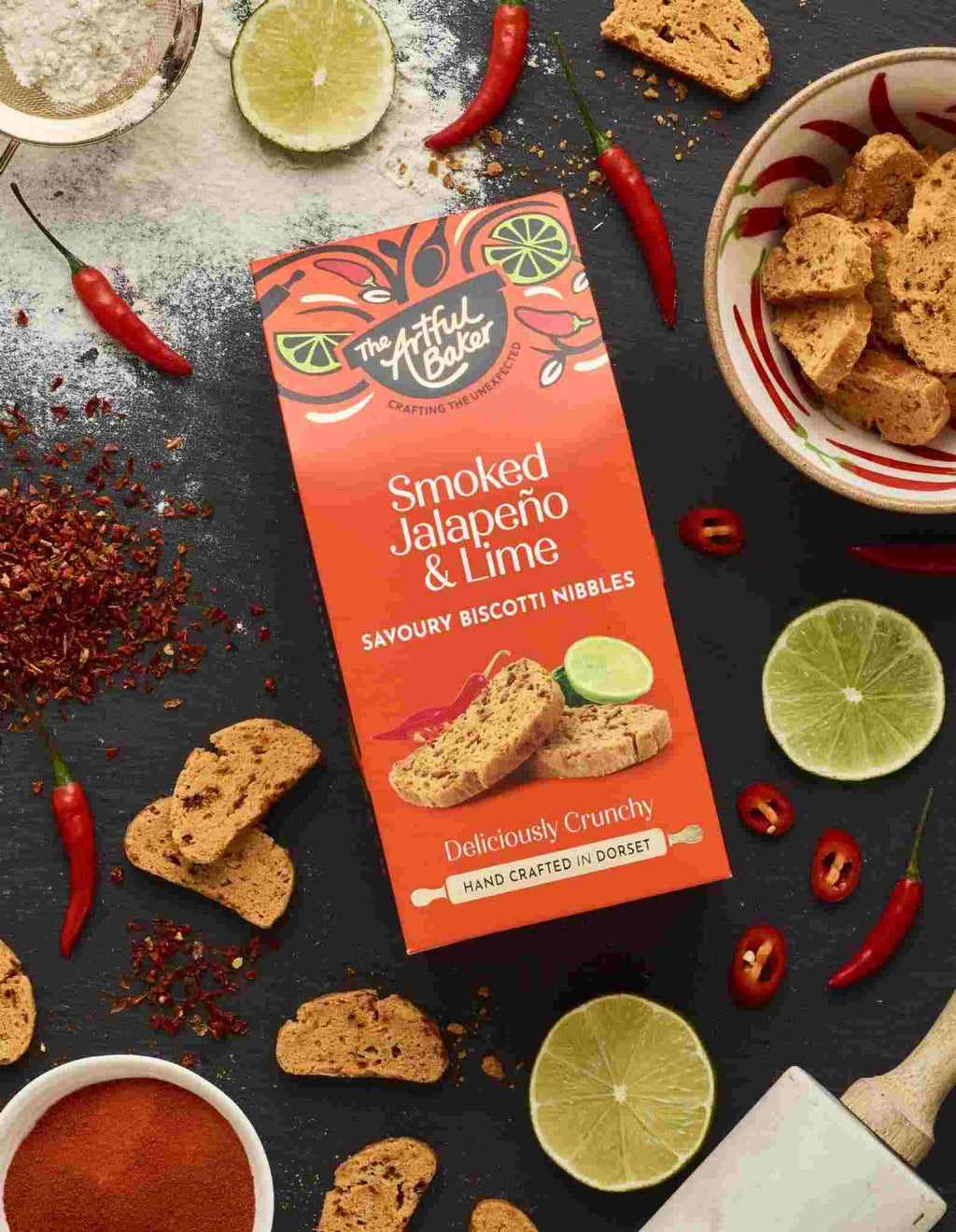 Μπισκότα Αλμυρά The ArtFul Baker Savoury Biscotti Nibbles Smoked Jalapeno And Lime 100g