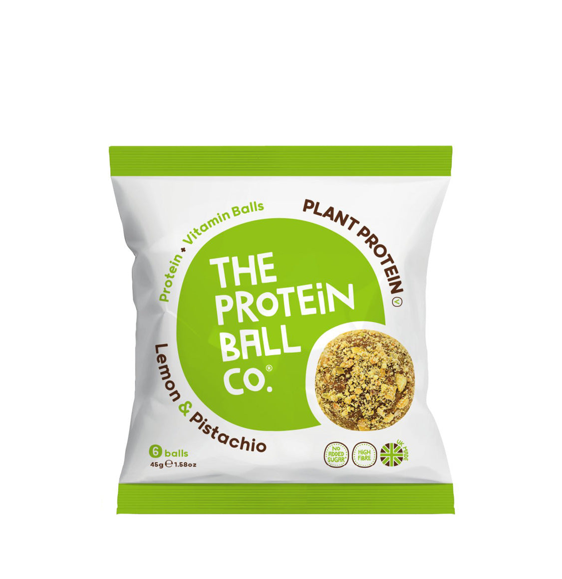 Σνακ Πρωτεΐνης Λεμόνι Φυστίκι The Protein Ball Co 6 Lemon Pistachio Plant Protein and Vitamin Balls 45g