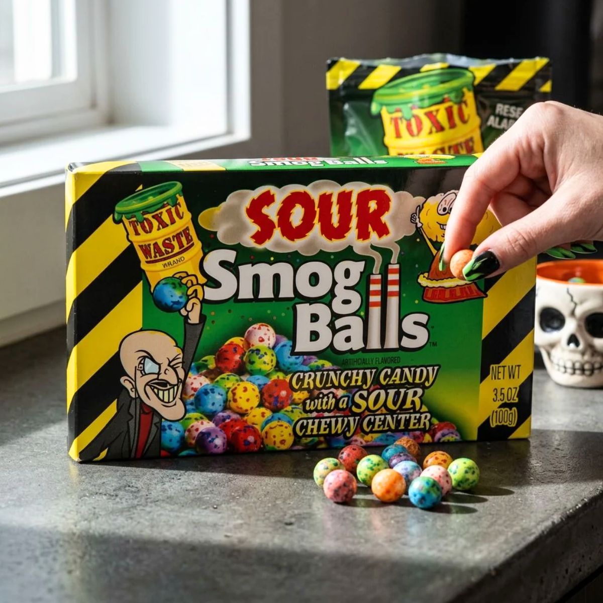 Καραμέλες Τσίχλες Toxic Waste Sour Smog Balls