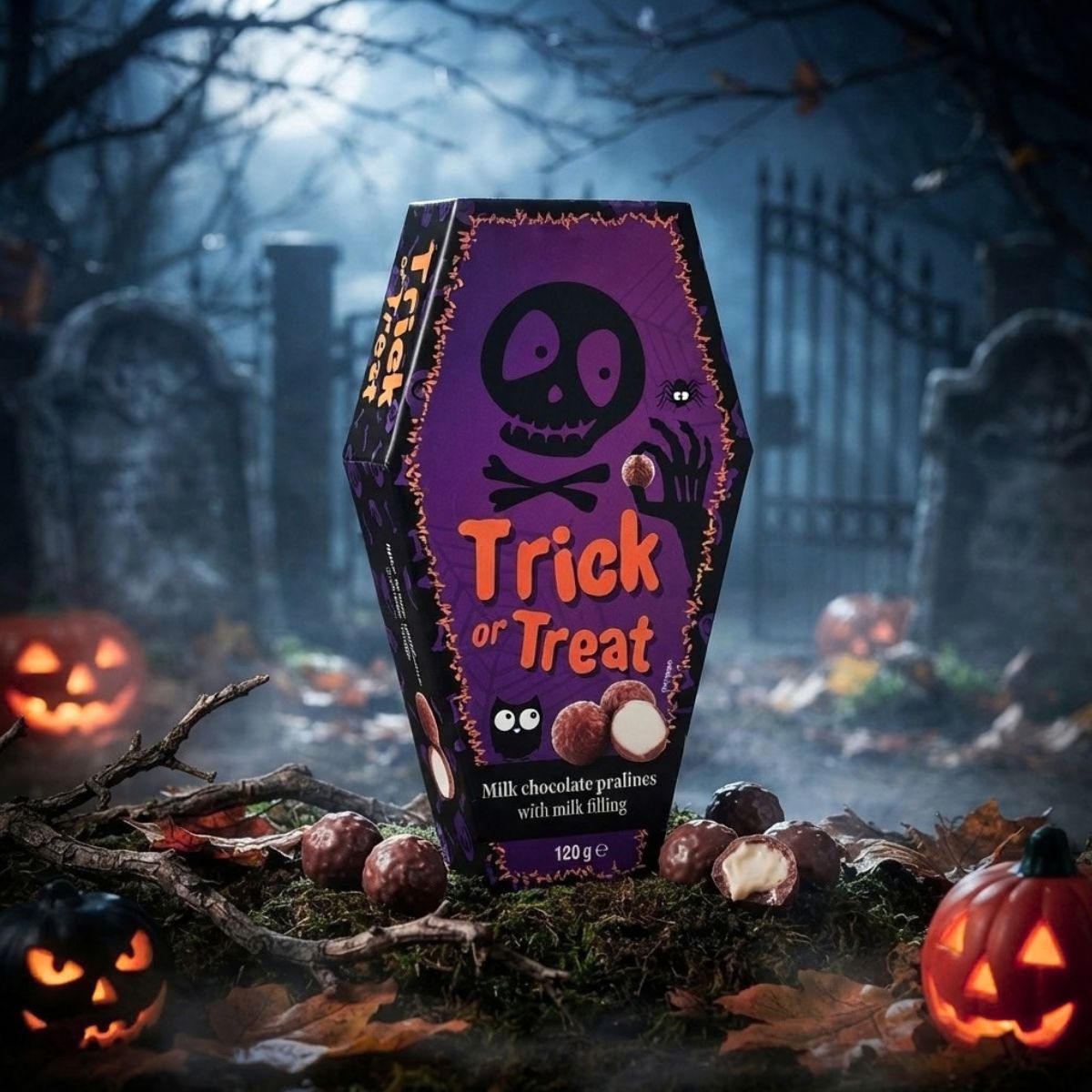 Σοκολατάκια Trick or Treat Milk Chocolate Pralines with Milk Filling