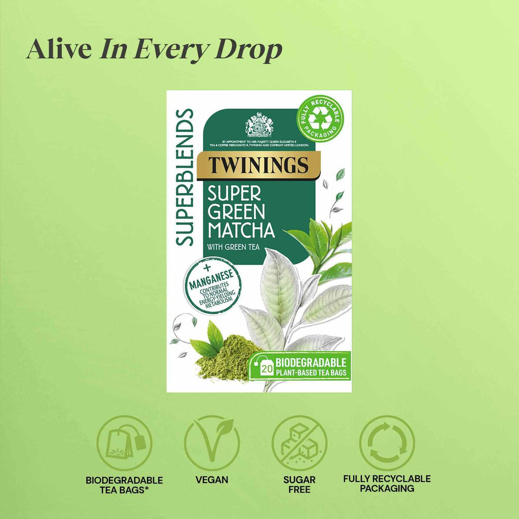 Τσάι Πράσινο Και Μάτσα Twinings Superblends Super Green Matcha With Green Tea 20 Φακελάκια