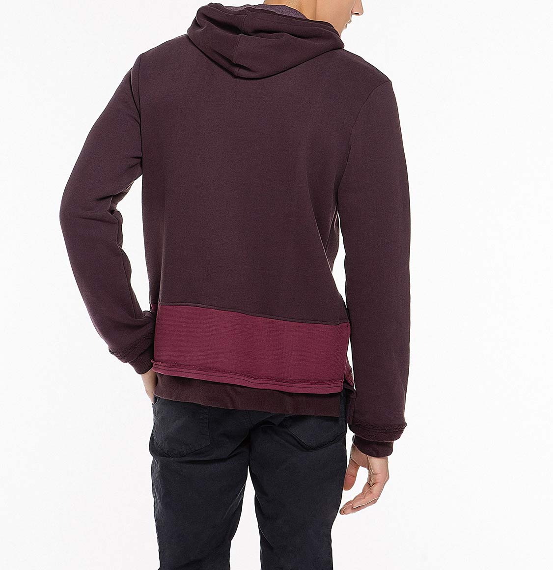 Μπλούζα Φούτερ The Project Garments Two Tone Crew Neck Sweatshirt Burgundy