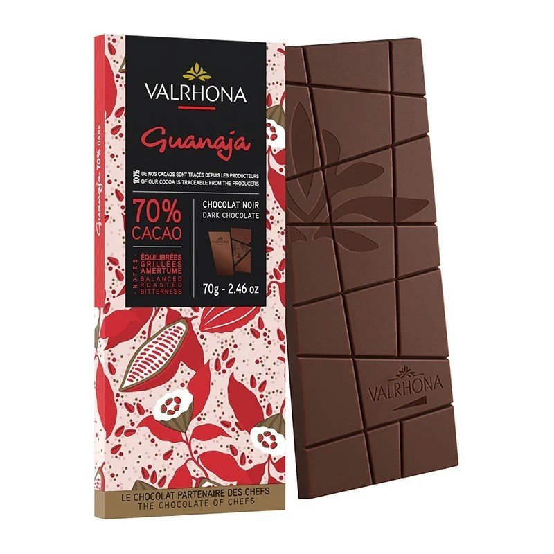 Valrhona Guanaja Dark Chocolate with Cocoa Nibs 70g