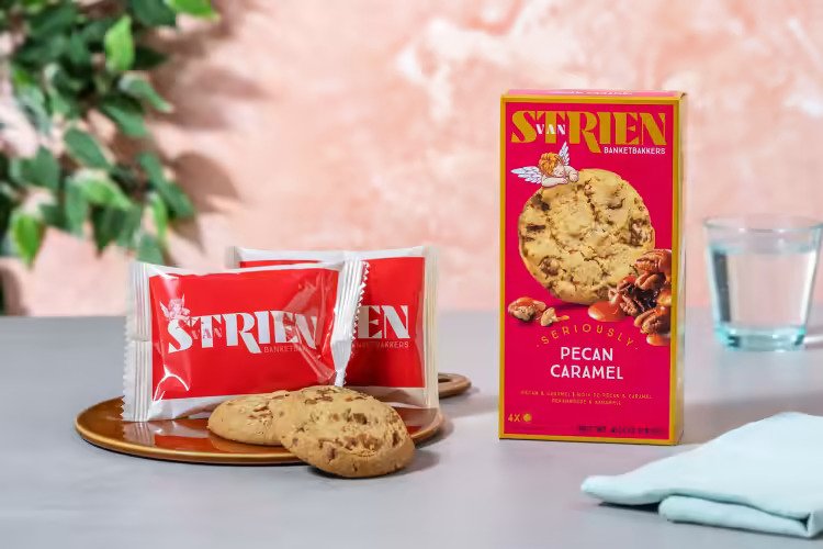 Μπισκότα Βουτύρου Με Πεκάν Και Καραμέλα Van Strien Seriously Pecan Caramel Cookies 140g