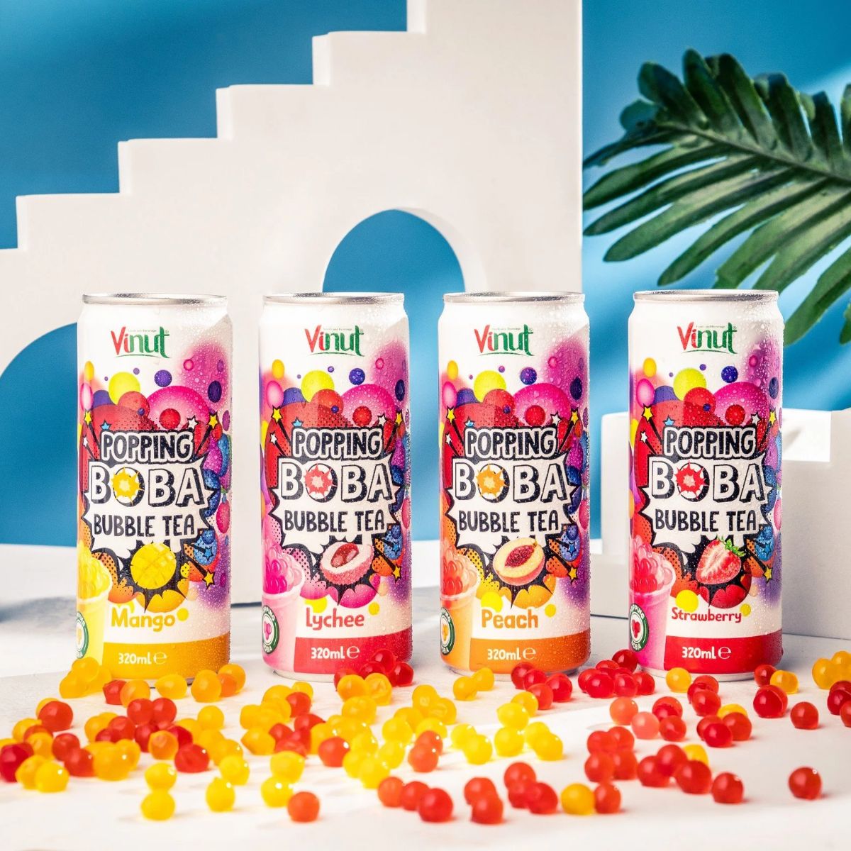 Τσάι Λίτσι Vinut Popping Boba Bubble Tea Lychee Flavor