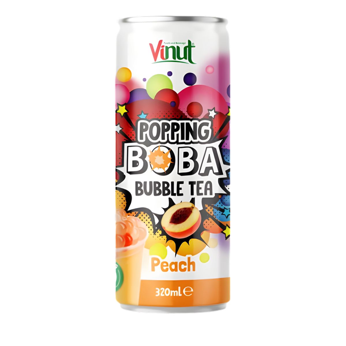 Τσάι Ροδάκινο Vinut Popping Boba Bubble Tea Peach Flavor