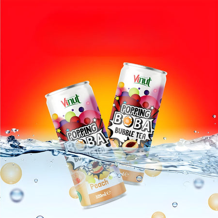 Τσάι Ροδάκινο Vinut Popping Boba Bubble Tea Peach Flavor