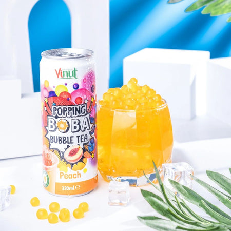 Τσάι Ροδάκινο Vinut Popping Boba Bubble Tea Peach Flavor