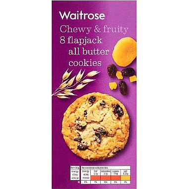 Μπισκότα Βουτύρου με Κομματάκια Φρούτων Waitrose Flapjack All Butter Cookies 200g