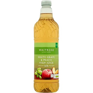 Αναψυκτικό με Λευκό Σταφύλι και Ροδάκινο Waitrose White Grape and Peach High Juice 1lt