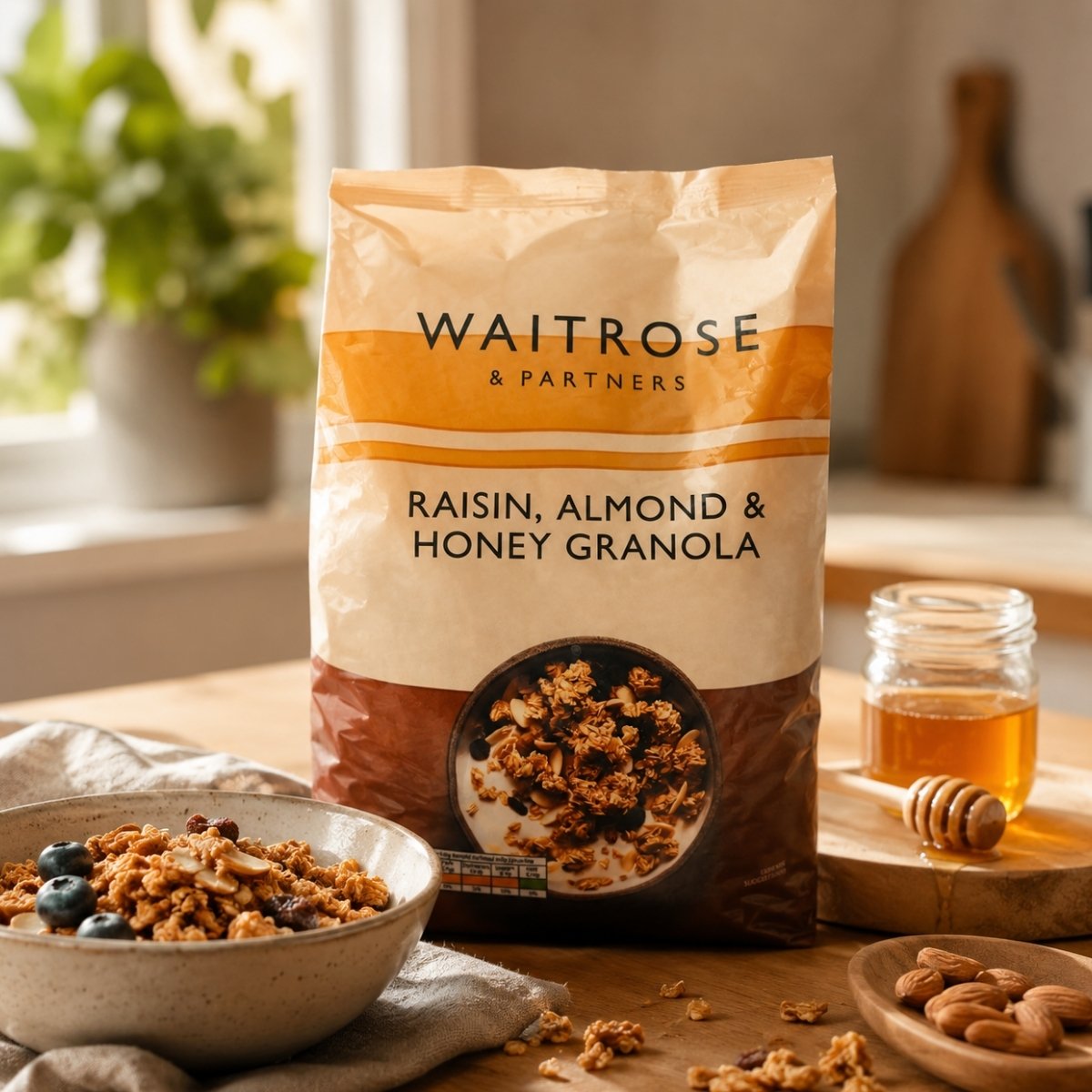 Γκρανόλα με Σταφίδες Αμύγδαλα και Μέλι Waitrose Granola Raisin Almond and Honey