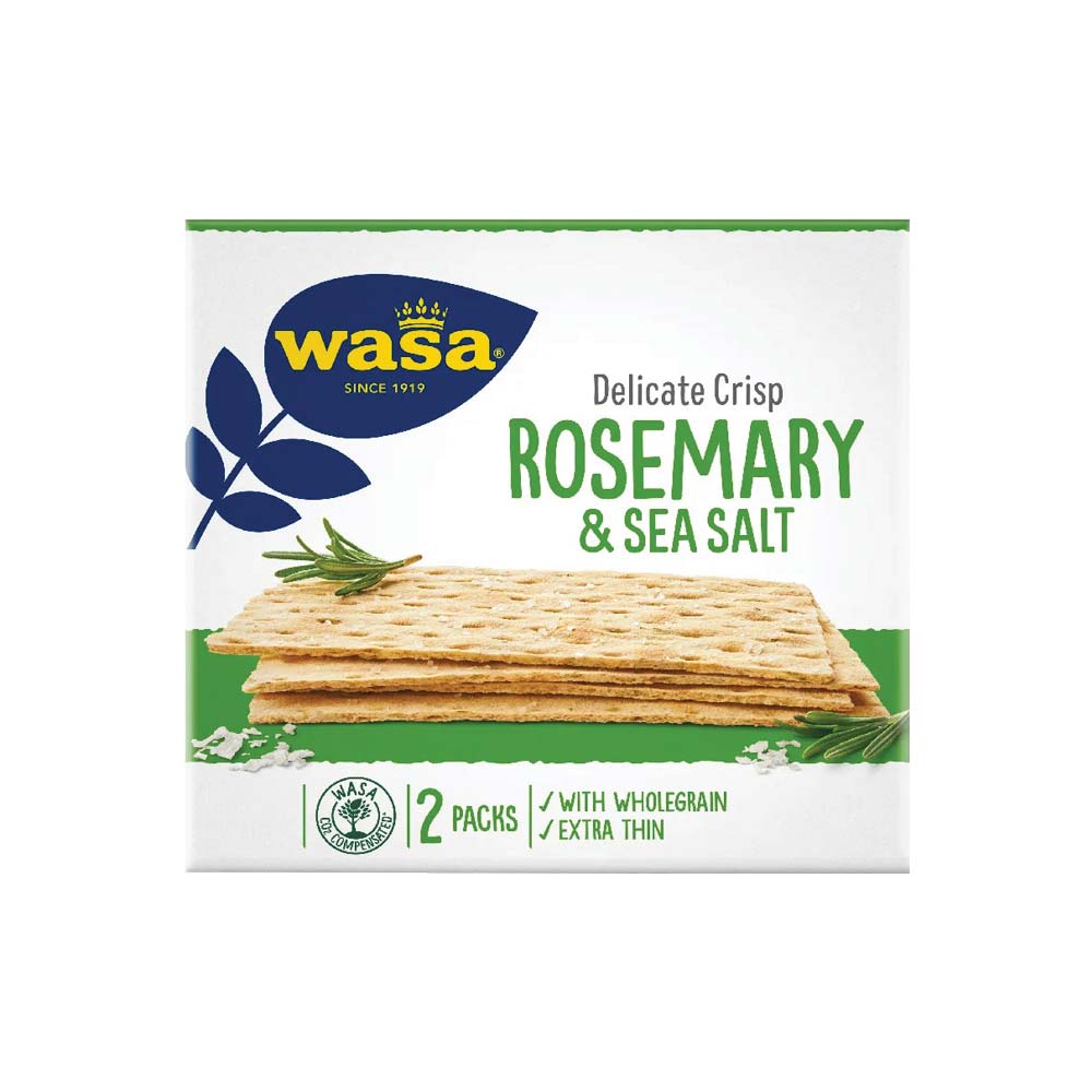 Wasa Delicate Crisp Rosemary And Sea Salt 190g