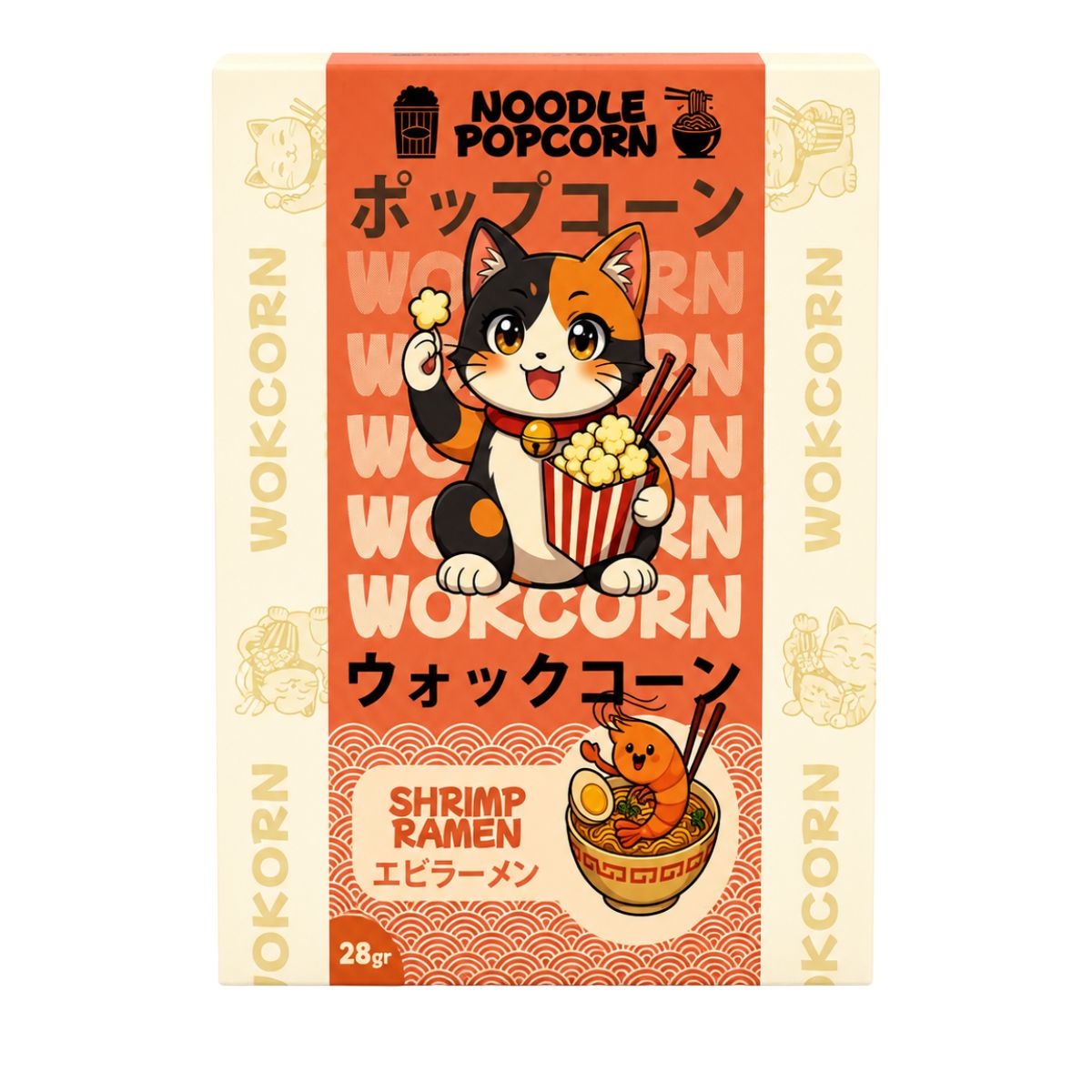Ποπ Κορν με Γαρίδα Wokcorn Shrimp Ramen Noodle Popcorn
