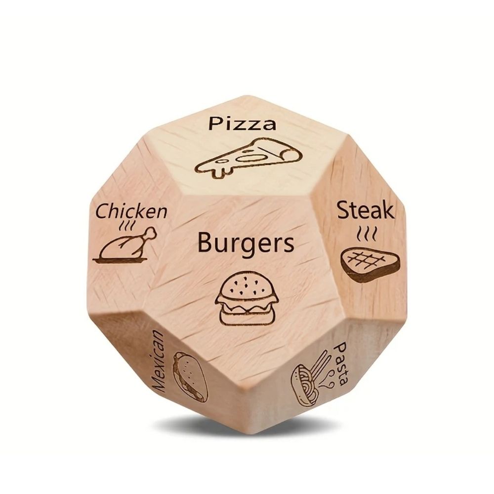 Ξύλινο Ζάρι Διασκέδασης Φαγητού Wood Dice for Fun Date Nights