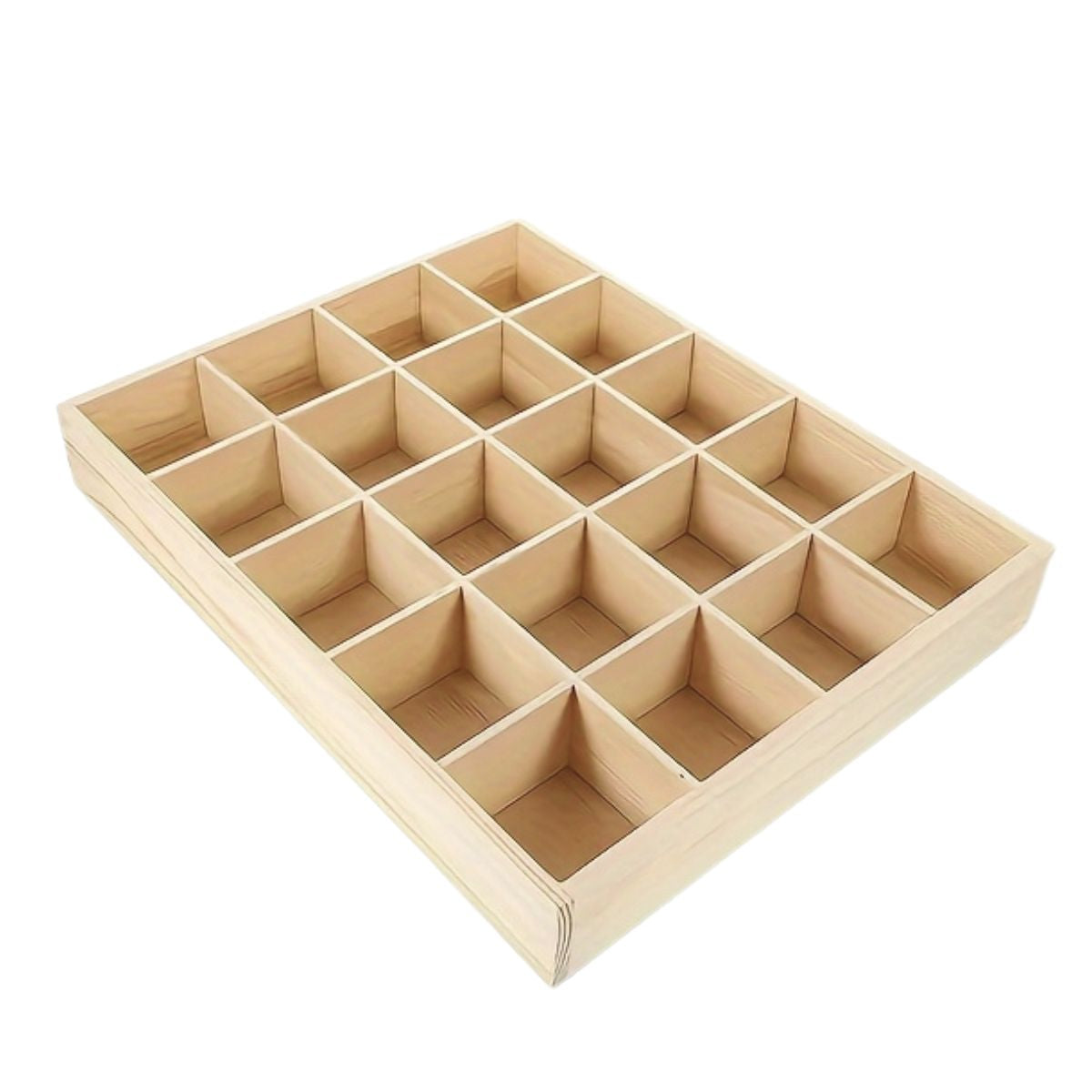 Ξύλινη Θήκη Οργάνωσης 20 Θέσεων Wooden Organizer with 20 Compartments
