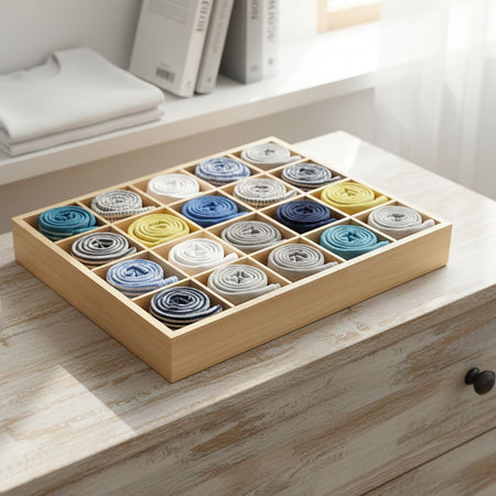 Ξύλινη Θήκη Οργάνωσης 20 Θέσεων Wooden Organizer with 20 Compartments