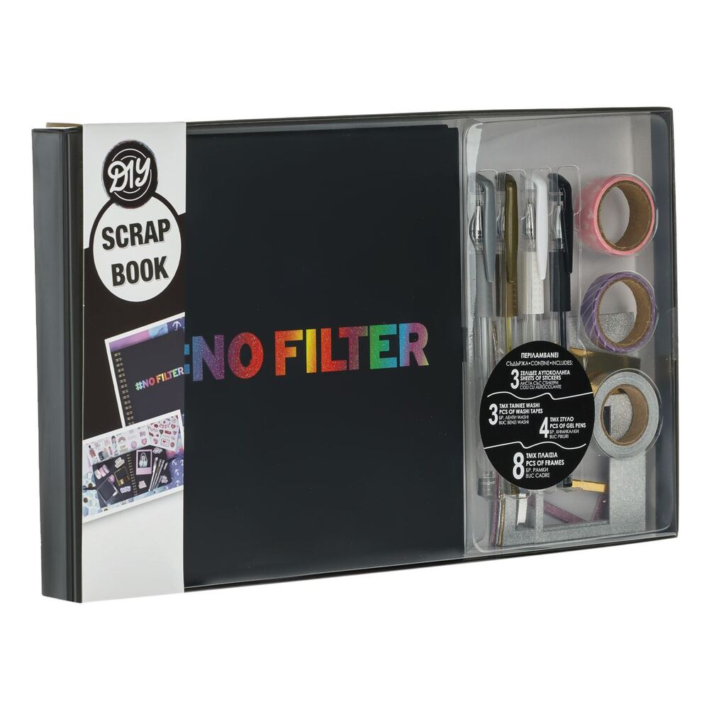 Άλμπουμ Λεύκωμα Με Σπιράλ Scrapbooking Μαύρο No Filter 23x21cm