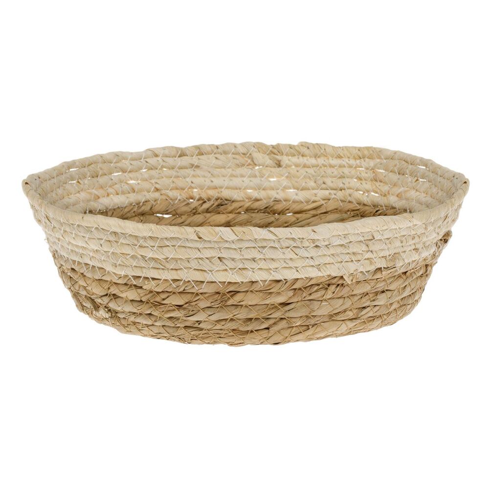 Καλάθι Αποθήκευσης Ψάθινο Στρογγυλό Μπεζ 24x8cm